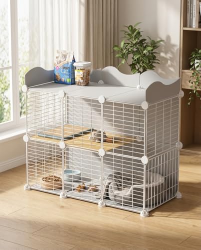 SNAAT Cat Playpen with Hammock & Dual Doors